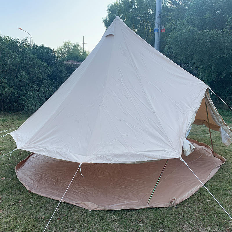 4m 4 Person Canvas Bell Tent para sa Family Camping