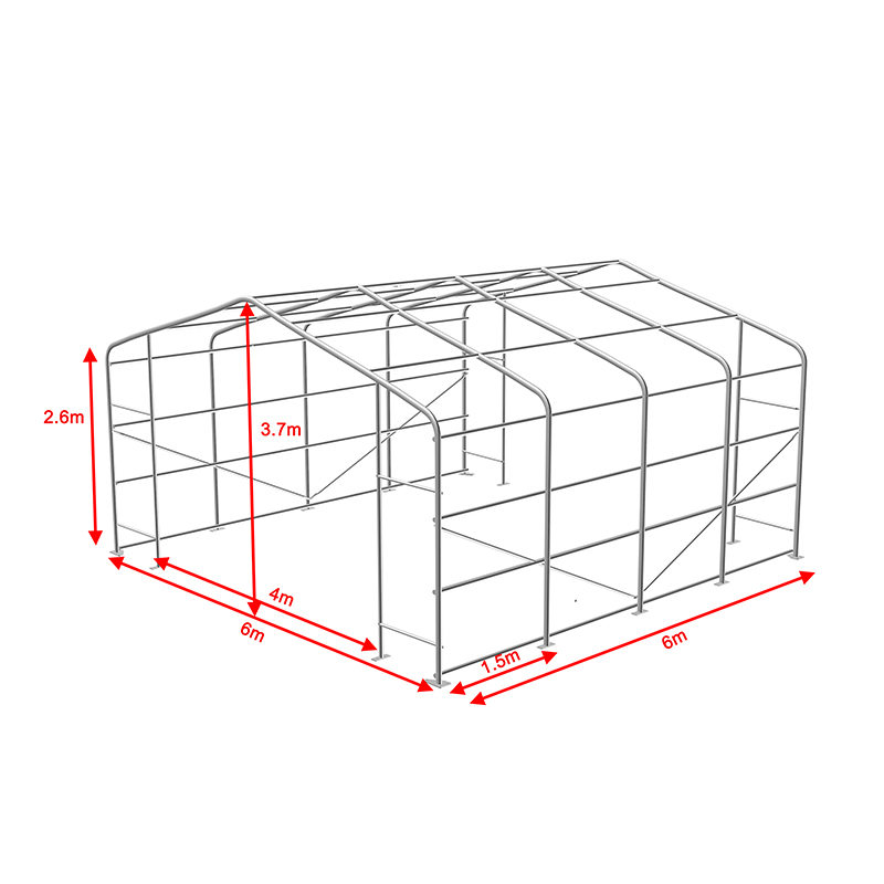 6X6 2.6m Sideheight Ganap na Galvanized Steel Frame Pansamantalang Warehouse Tent Hall