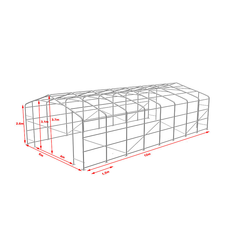 6X12 2.6m Sideheight High Temperature Resistant Industrial Warehouse Storage Tents
