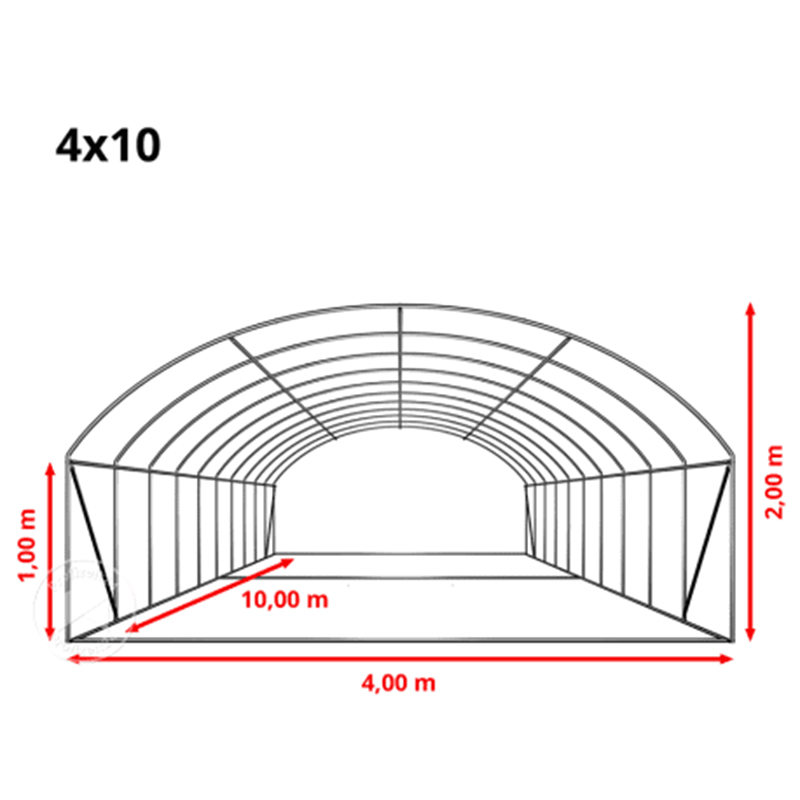 4x8x2m Foil Tunnels Roundtop High Tunnel Greenhouse