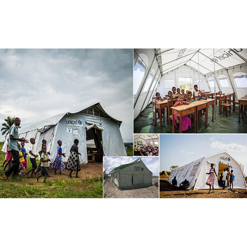 UNICEF Standard 24m² Multipurpose Tent Hub Tent na may Magandang Ventilation System