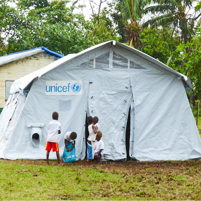 UNICEF Standard 42m² Multipurpose Hub Tent na may Integrated/removable Shade Cover