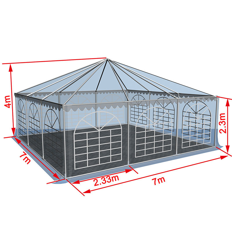 7x7-2.3m Heavy Duty Gazebo Pagoda Marquee Portable Pavilion Tent