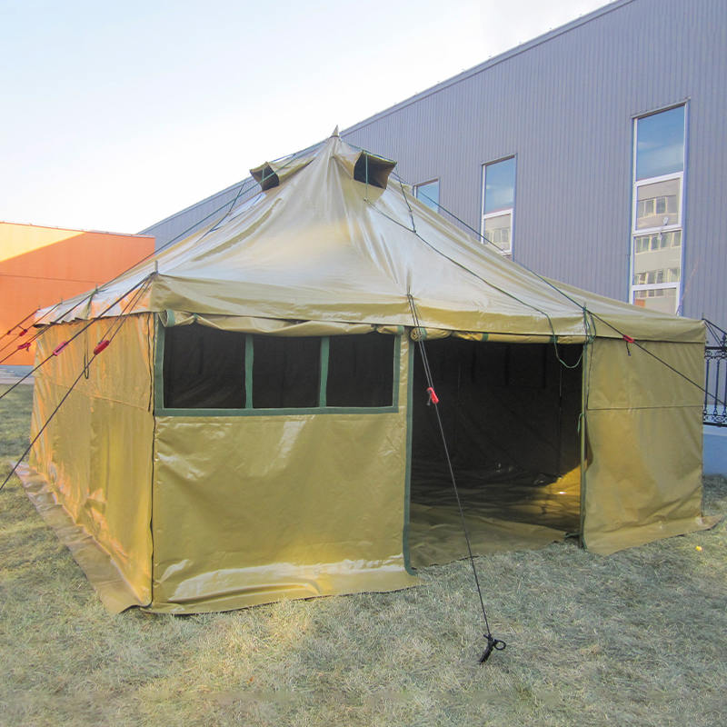 5x5m 8-12 Person Canvas Army Tent Disaster Relief Tent