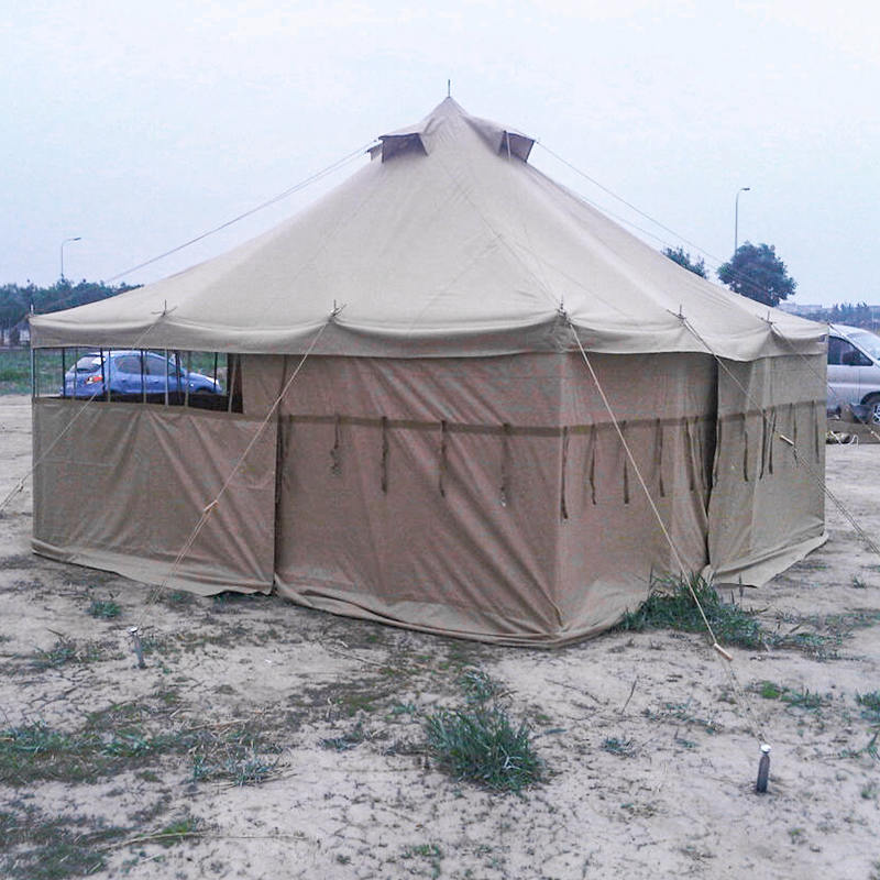 5x5m 8-12 Person Canvas Army Tent Disaster Relief Tent