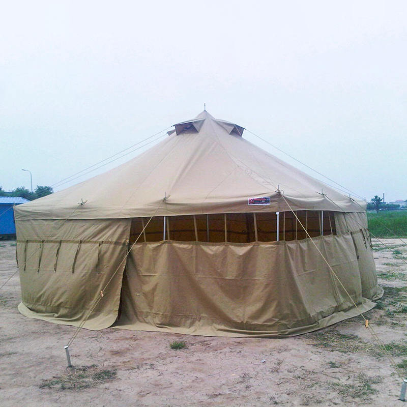 5x5m 8-12 Person Canvas Army Tent Disaster Relief Tent