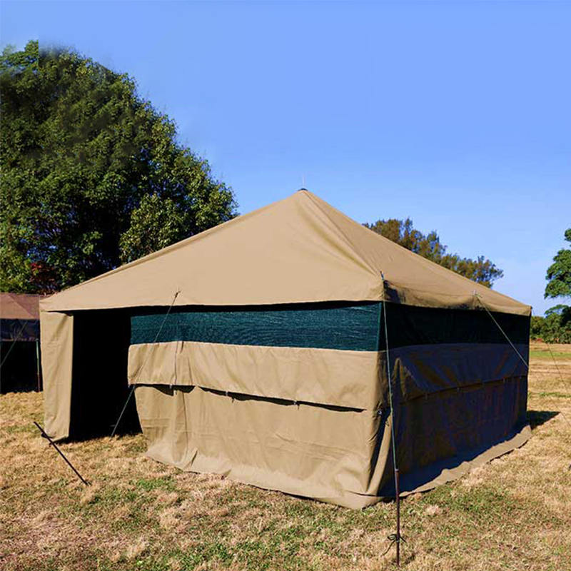 5x5m 8-12 Person Canvas Army Tent Disaster Relief Tent